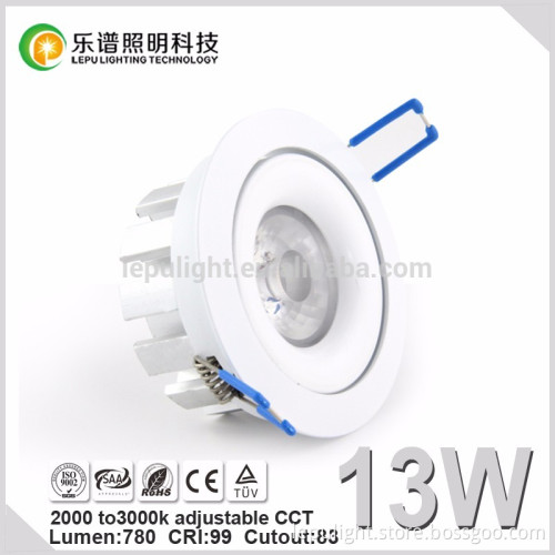 Sunset 2000K-3000K CCT 0-100% Dimmable COB LED downlight